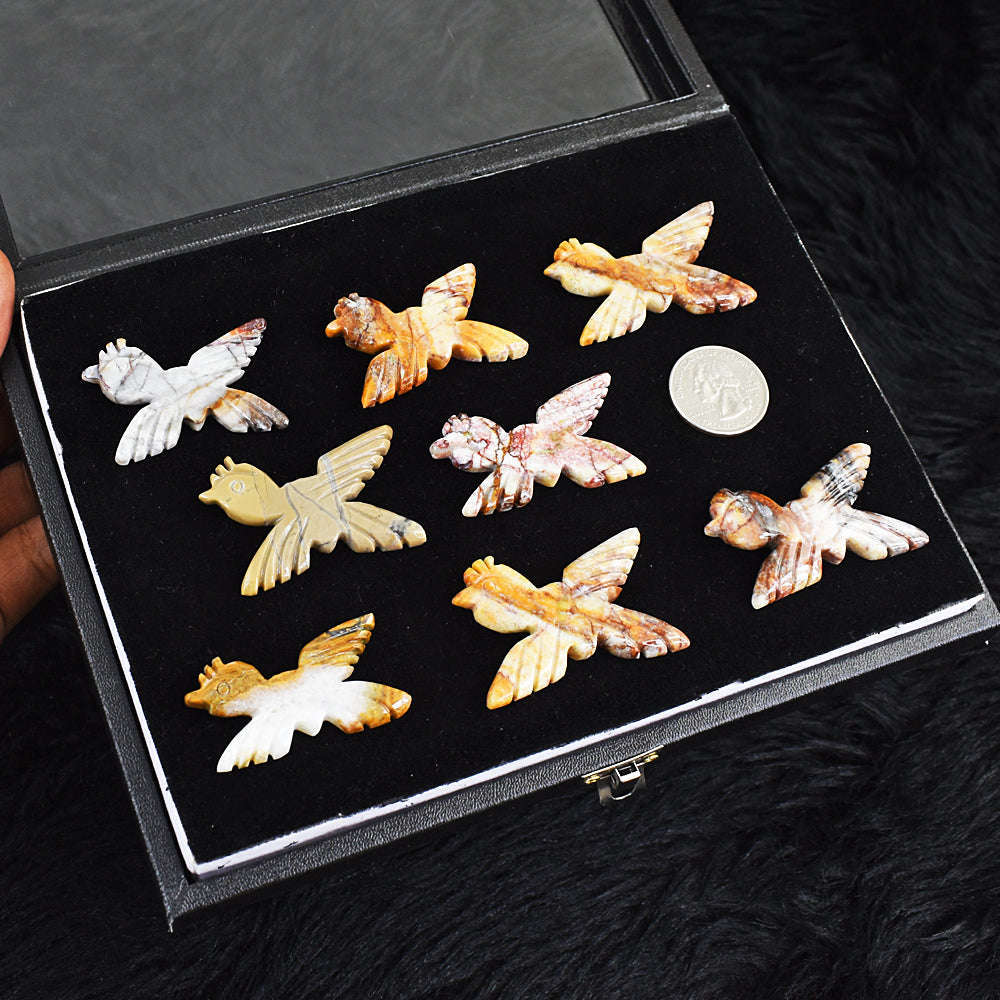 gemsmore:Natural Amazing Indian Opal Untreated Bird Cabochon Lot gemsmore:Natural Amazing Indian Opal Untreated Bird Cabochon Lot