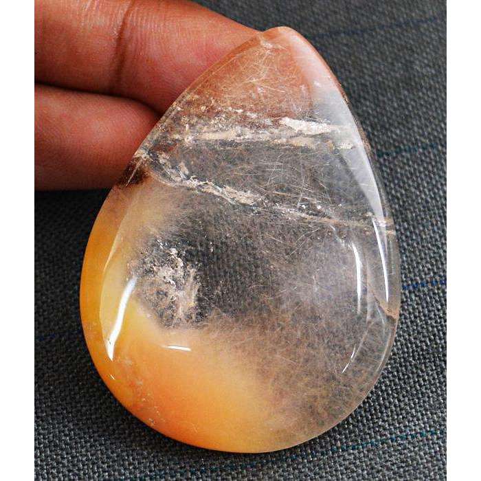 gemsmore:Natural Amazing Pear Shape Rutile Quartz Loose Gemstone gemsmore:Natural Amazing Pear Shape Rutile Quartz Loose Gemstone