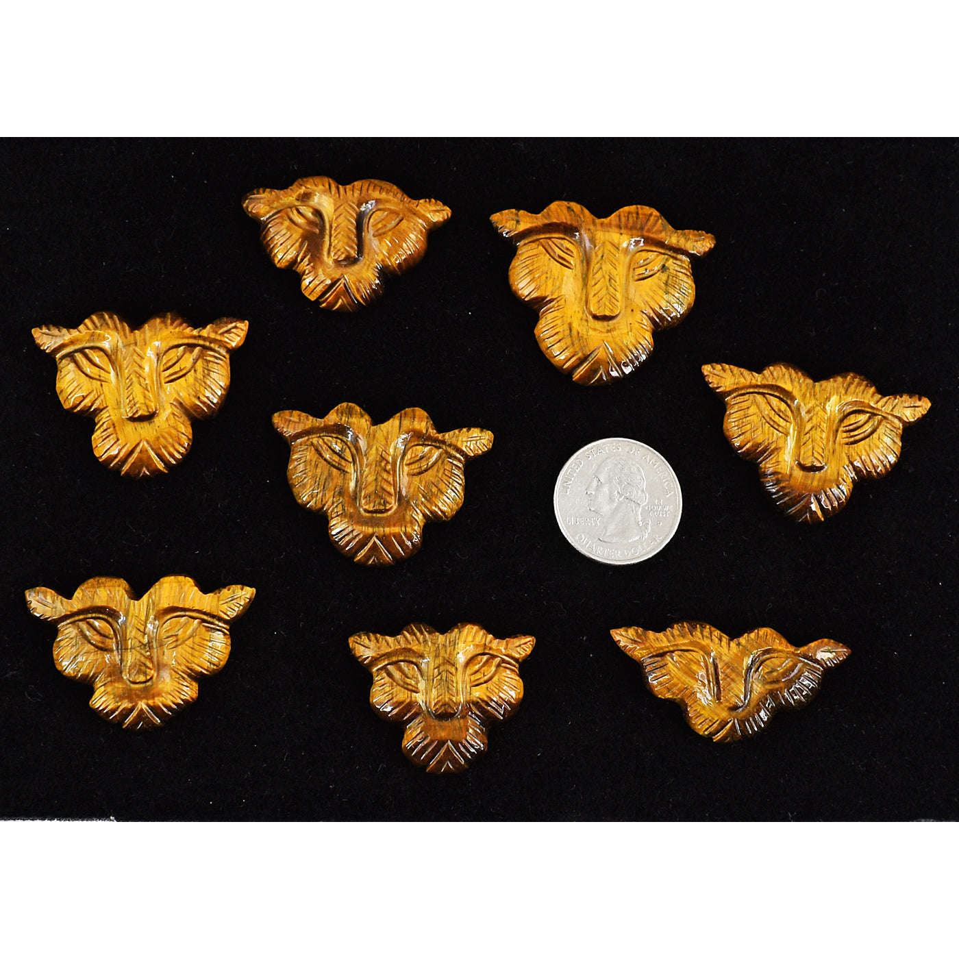 gemsmore:Natural Amazing Tiger Eye Untreated Lion Face Cabochon Lot gemsmore:Natural Amazing Tiger Eye Untreated Lion Face Cabochon Lot