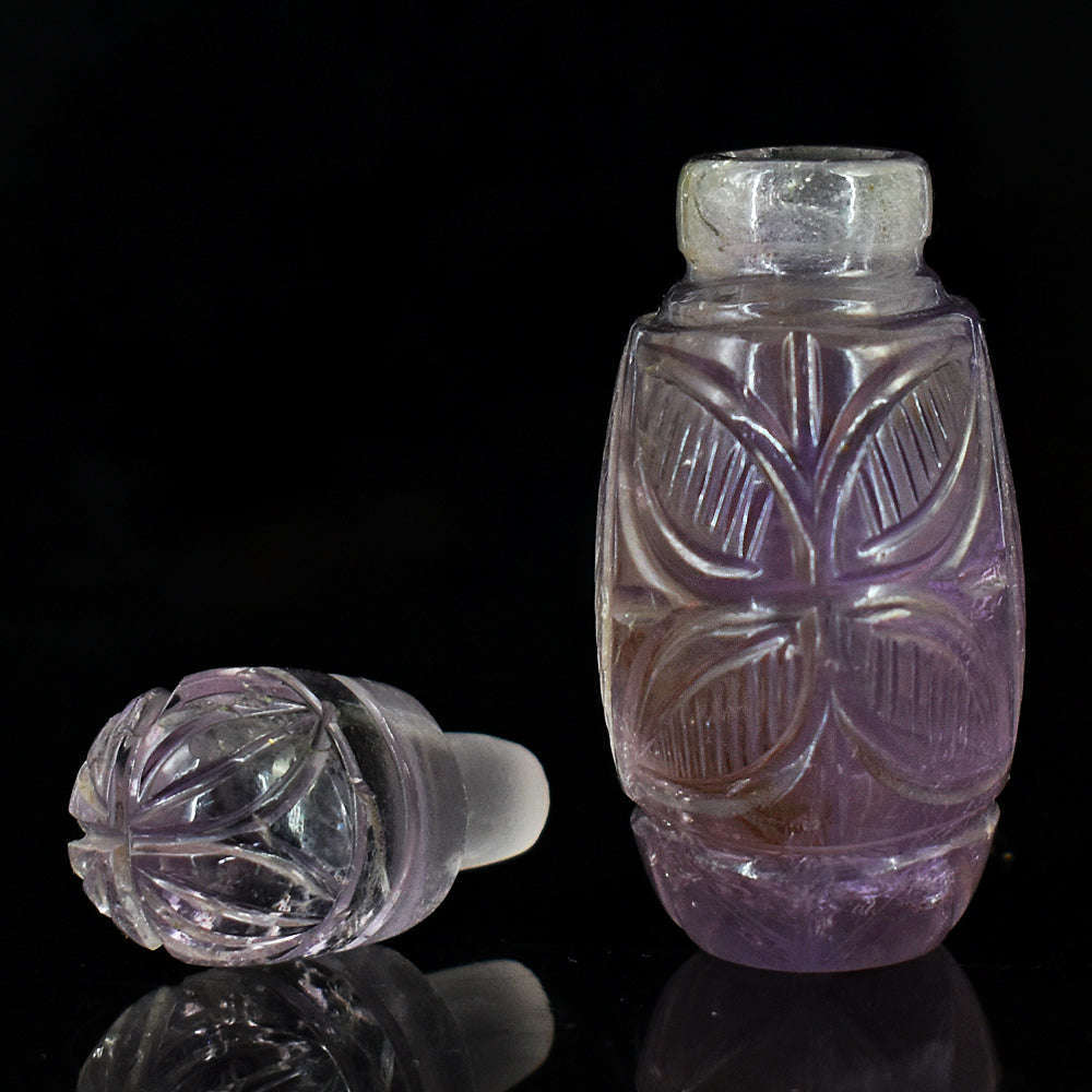 gemsmore:Natural Amethyst Hand Carved Genuine Crystal Gemstone Carving Perfume Bottle gemsmore:Natural Amethyst Hand Carved Genuine Crystal Gemstone Carving Perfume Bottle