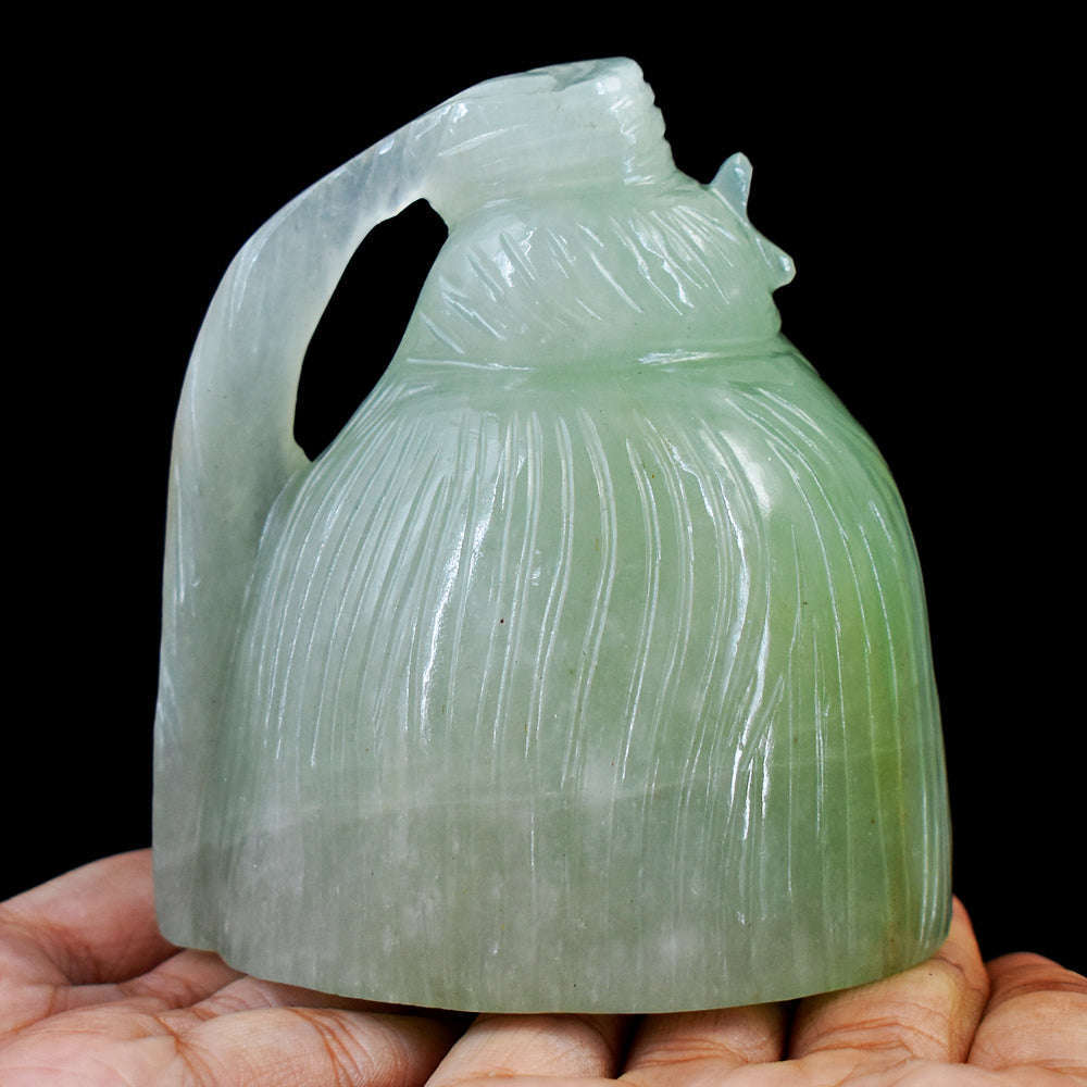 gemsmore:Natural  Aventurine Hand Carved  Lord Shiva Head Gemstone gemsmore:Natural  Aventurine Hand Carved  Lord Shiva Head Gemstone