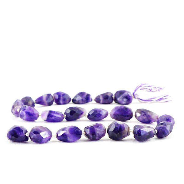 gemsmore:Natural Bi-Color Amethyst Beads Strand Drilled Faceted