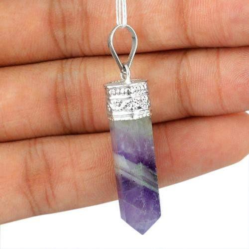 gemsmore:Natural Bi Color Amethyst Healing Point Pendant gemsmore:Natural Bi Color Amethyst Healing Point Pendant