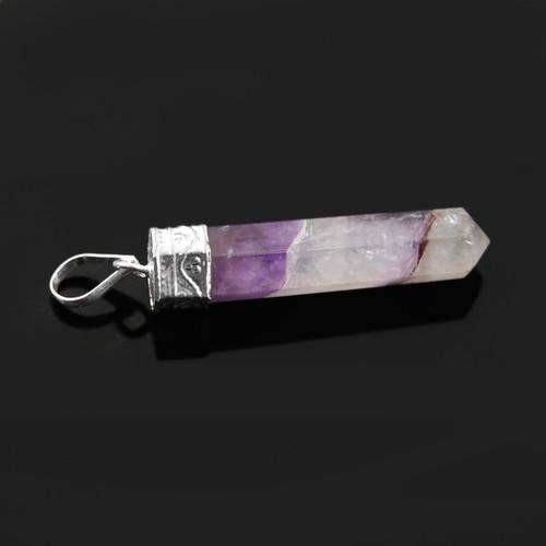 gemsmore:Natural Bi Color Amethyst Healing Point Pendant gemsmore:Natural Bi Color Amethyst Healing Point Pendant