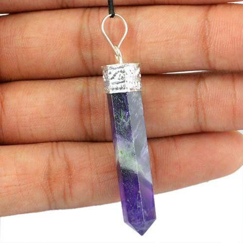 gemsmore:Natural Bi Color Amethyst Healing Point Pendant gemsmore:Natural Bi Color Amethyst Healing Point Pendant