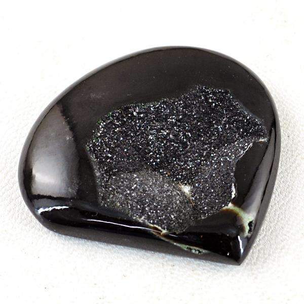 gemsmore:Natural Black Druzy Onyx Gemstone - Untreated Loose gemsmore:Natural Black Druzy Onyx Gemstone - Untreated Loose