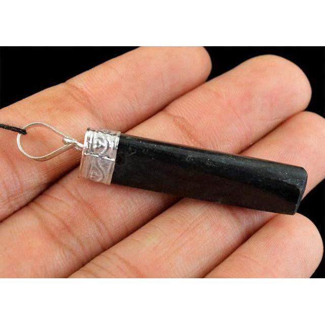 gemsmore:Natural Black Spinel Healing Point Pendant gemsmore:Natural Black Spinel Healing Point Pendant