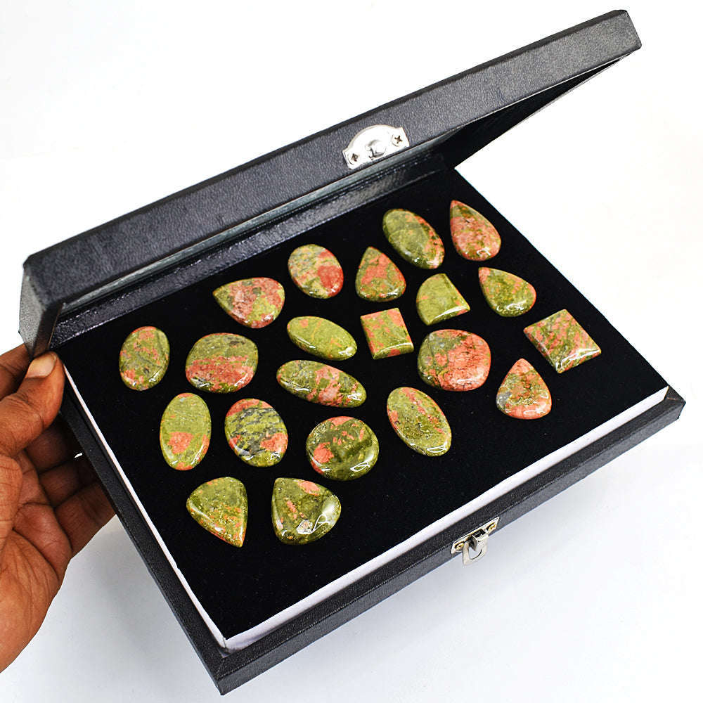 gemsmore:Natural Blood Green Unakite Gemstone  Lot gemsmore:Natural Blood Green Unakite Gemstone  Lot