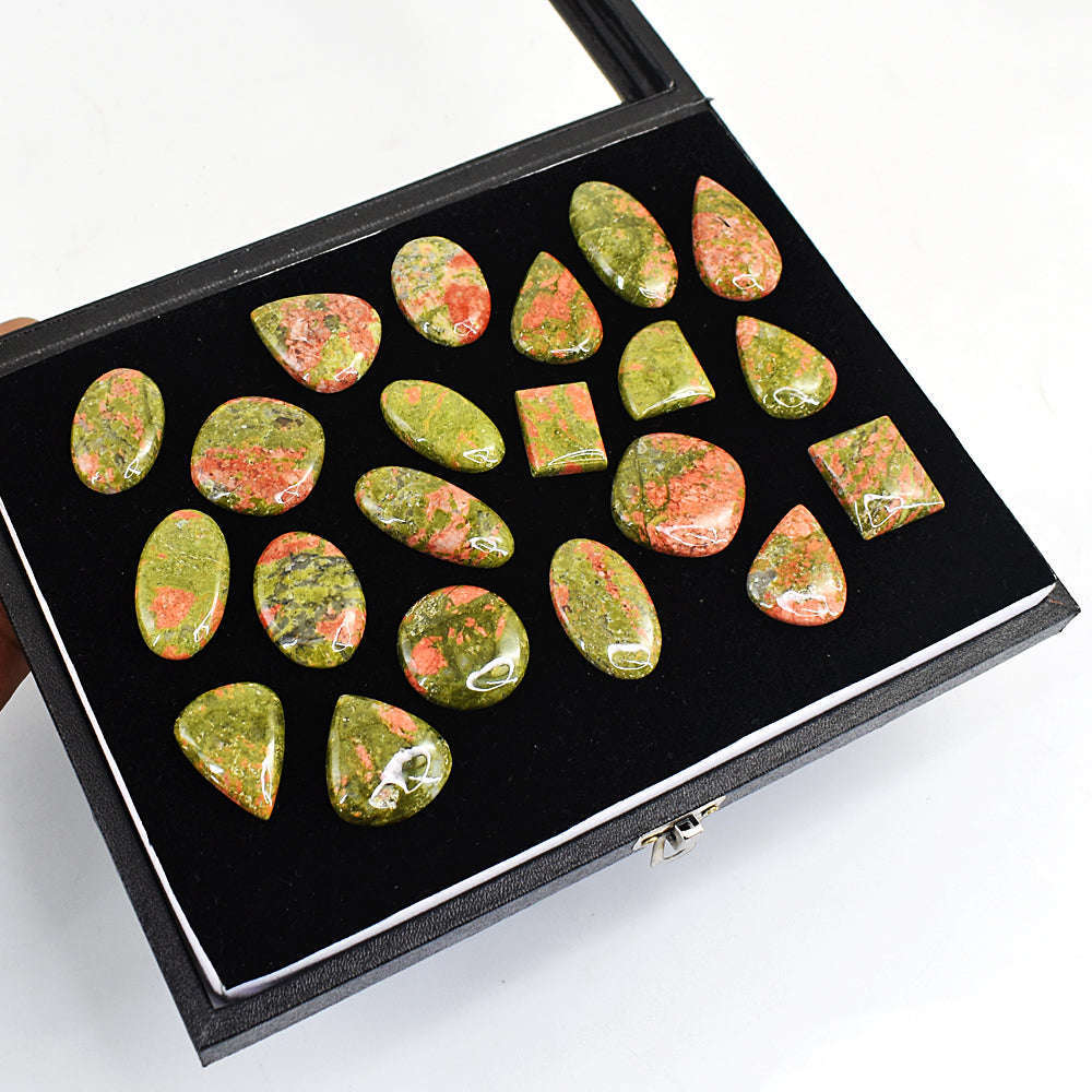 gemsmore:Natural Blood Green Unakite Gemstone  Lot gemsmore:Natural Blood Green Unakite Gemstone  Lot