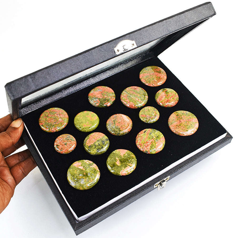 gemsmore:Natural Blood Green Unakite Gemstone Lot gemsmore:Natural Blood Green Unakite Gemstone Lot