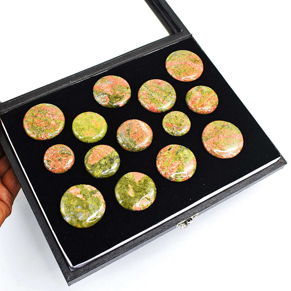 gemsmore:Natural Blood Green Unakite Gemstone Lot gemsmore:Natural Blood Green Unakite Gemstone Lot