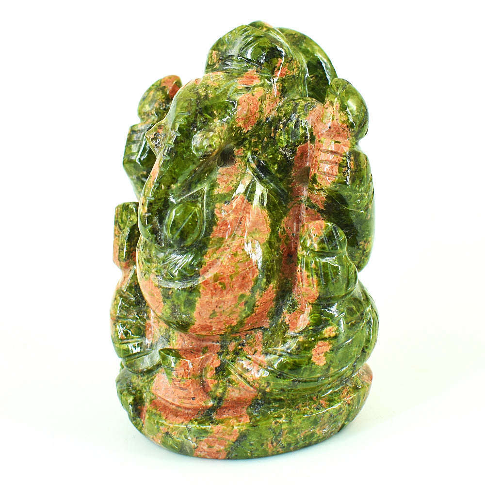gemsmore:Natural Blood Green Unakite Hand Carved Genuine Crystal Gemstone Carving Lord Ganesha gemsmore:Natural Blood Green Unakite Hand Carved Genuine Crystal Gemstone Carving Lord Ganesha