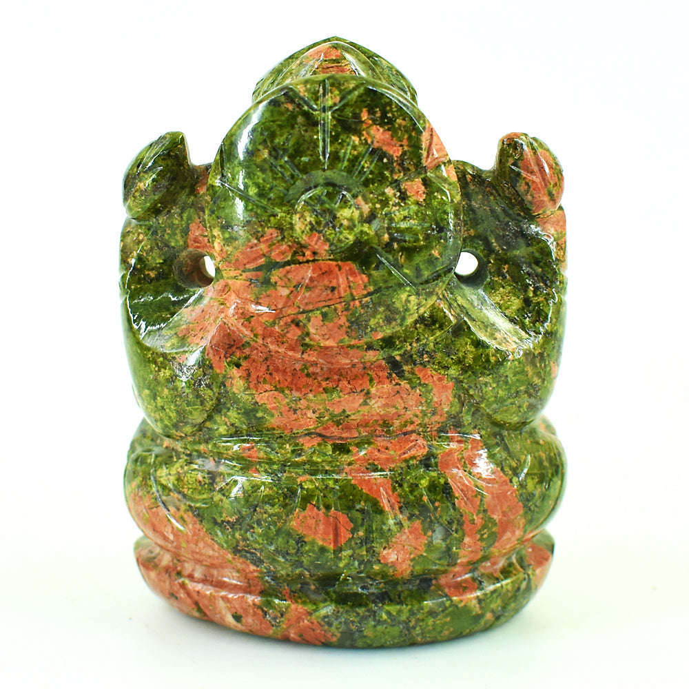 gemsmore:Natural Blood Green Unakite Hand Carved Genuine Crystal Gemstone Carving Lord Ganesha gemsmore:Natural Blood Green Unakite Hand Carved Genuine Crystal Gemstone Carving Lord Ganesha