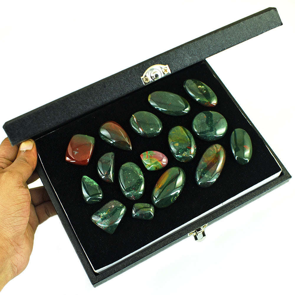 gemsmore:Natural Bloodstone  Untreated Gemstone Cabochon Lot gemsmore:Natural Bloodstone  Untreated Gemstone Cabochon Lot