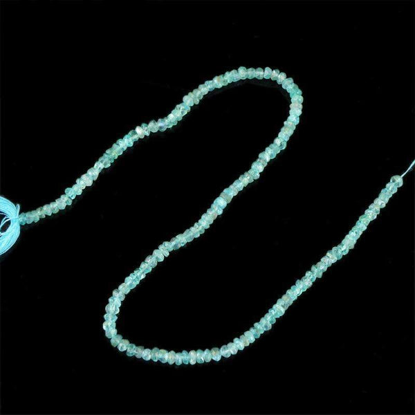 gemsmore:Natural Blue Apatite Beads Strand Round Shape Faceted Drilled