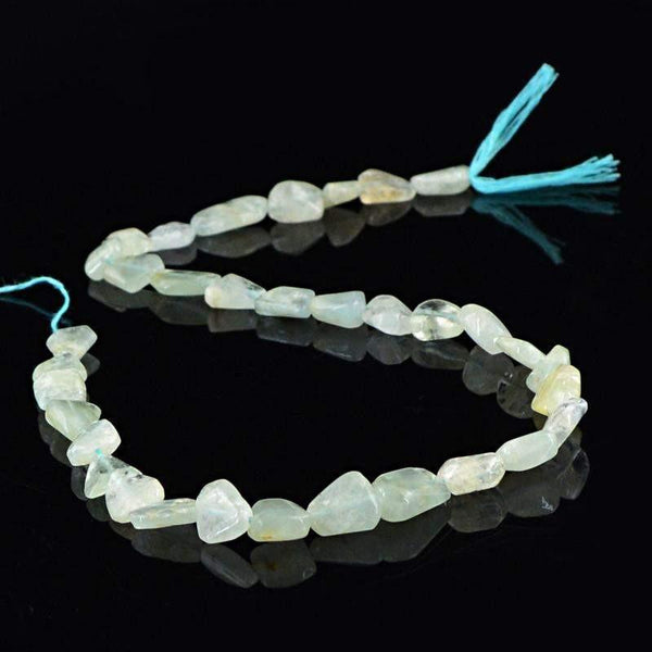 gemsmore:Natural Blue Aquamarine Untreated Beads Strand