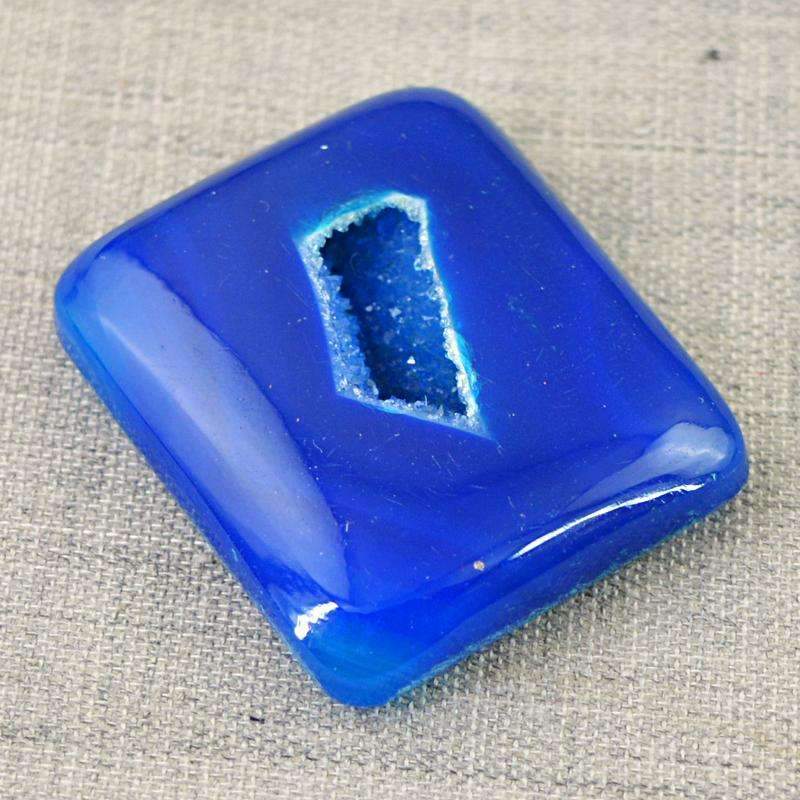 gemsmore:Natural Blue Druzy Onyx Gemstone - Loose Untreated gemsmore:Natural Blue Druzy Onyx Gemstone - Loose Untreated