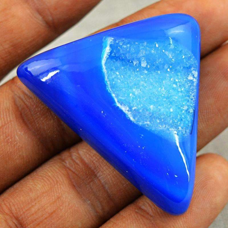 gemsmore:Natural Blue Druzy Onyx Gemstone - Untreated Loose gemsmore:Natural Blue Druzy Onyx Gemstone - Untreated Loose