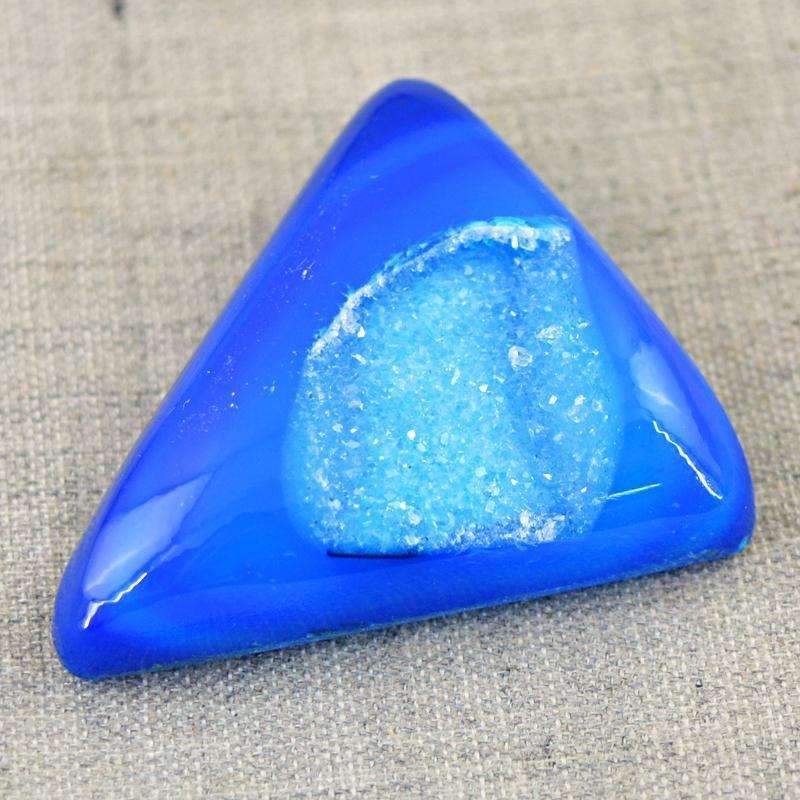 gemsmore:Natural Blue Druzy Onyx Gemstone - Untreated Loose gemsmore:Natural Blue Druzy Onyx Gemstone - Untreated Loose