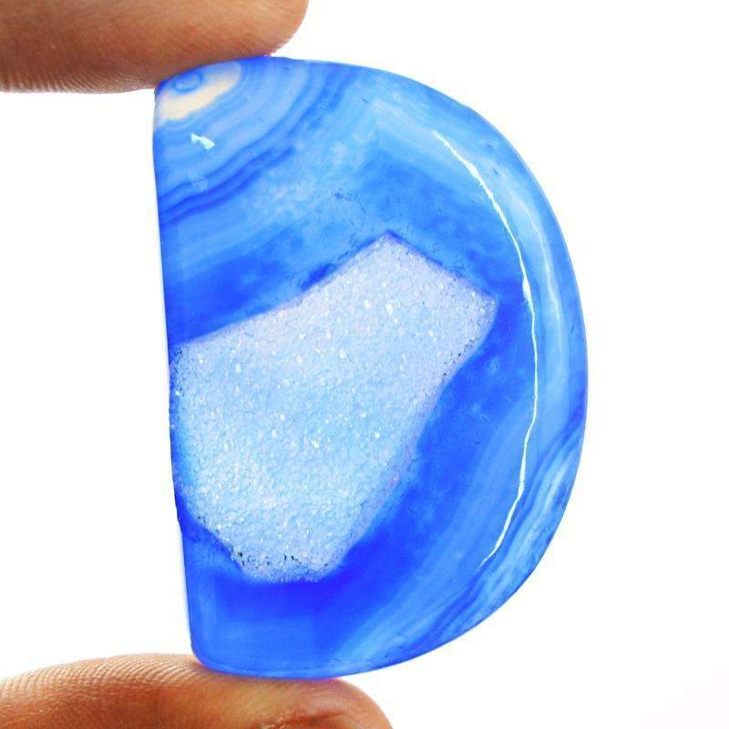 gemsmore:Natural Blue Druzy Onyx Gemstone - Untreated Loose gemsmore:Natural Blue Druzy Onyx Gemstone - Untreated Loose