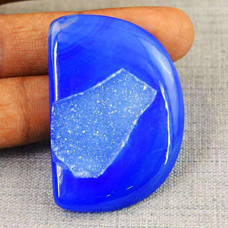 gemsmore:Natural Blue Druzy Onyx Gemstone - Untreated Loose gemsmore:Natural Blue Druzy Onyx Gemstone - Untreated Loose