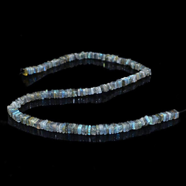 gemsmore:Natural Blue Flash Labradorite Beads Strand