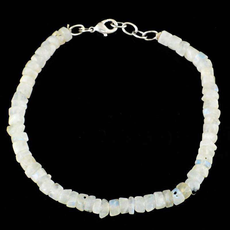 gemsmore:Natural Blue Flash Moonstone Round Shape Beads Bracelet gemsmore:Natural Blue Flash Moonstone Round Shape Beads Bracelet