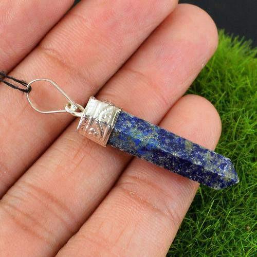 gemsmore:Natural Blue Lapis Lazuli Healing Point Pendant gemsmore:Natural Blue Lapis Lazuli Healing Point Pendant