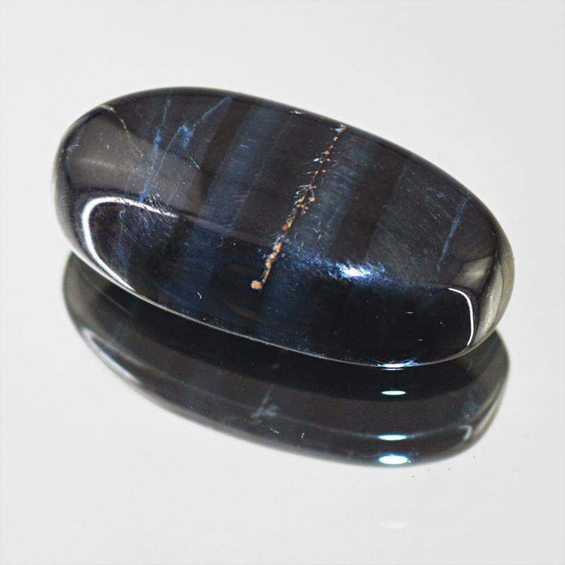 gemsmore:Natural Blue Power Tiger Eye Oval Shape Unheated Gemstone gemsmore:Natural Blue Power Tiger Eye Oval Shape Unheated Gemstone