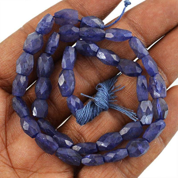 gemsmore:Natural Blue Tanzanite Faceted Beads Strand