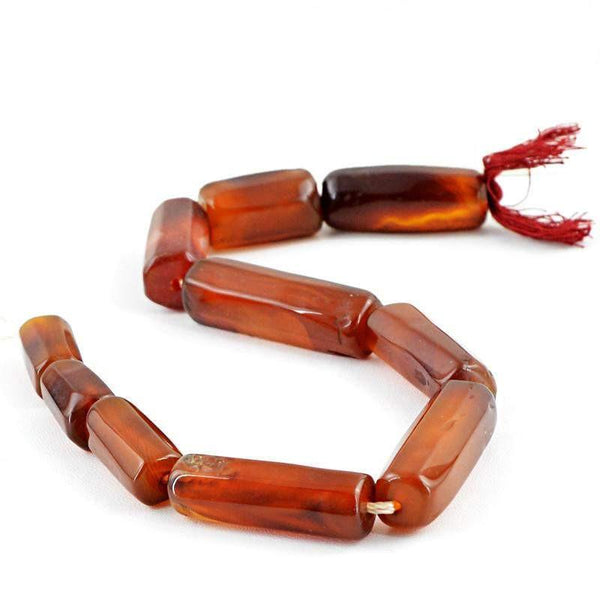 gemsmore:Natural Brown Onyx Untreated Drilled Beads Strand