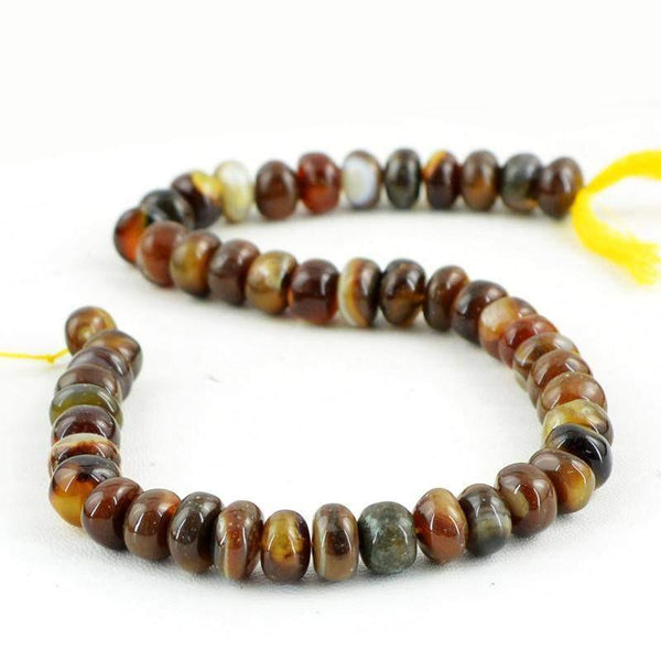 gemsmore:Natural Brown Onyx Untreated Round Shape Beads Strand