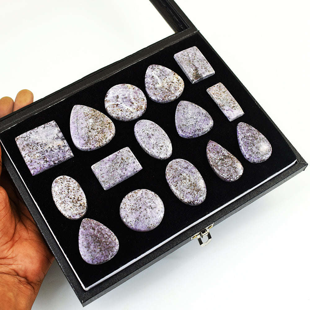 gemsmore:Natural Charoite Untreated Gemstone Cabochon Lot gemsmore:Natural Charoite Untreated Gemstone Cabochon Lot