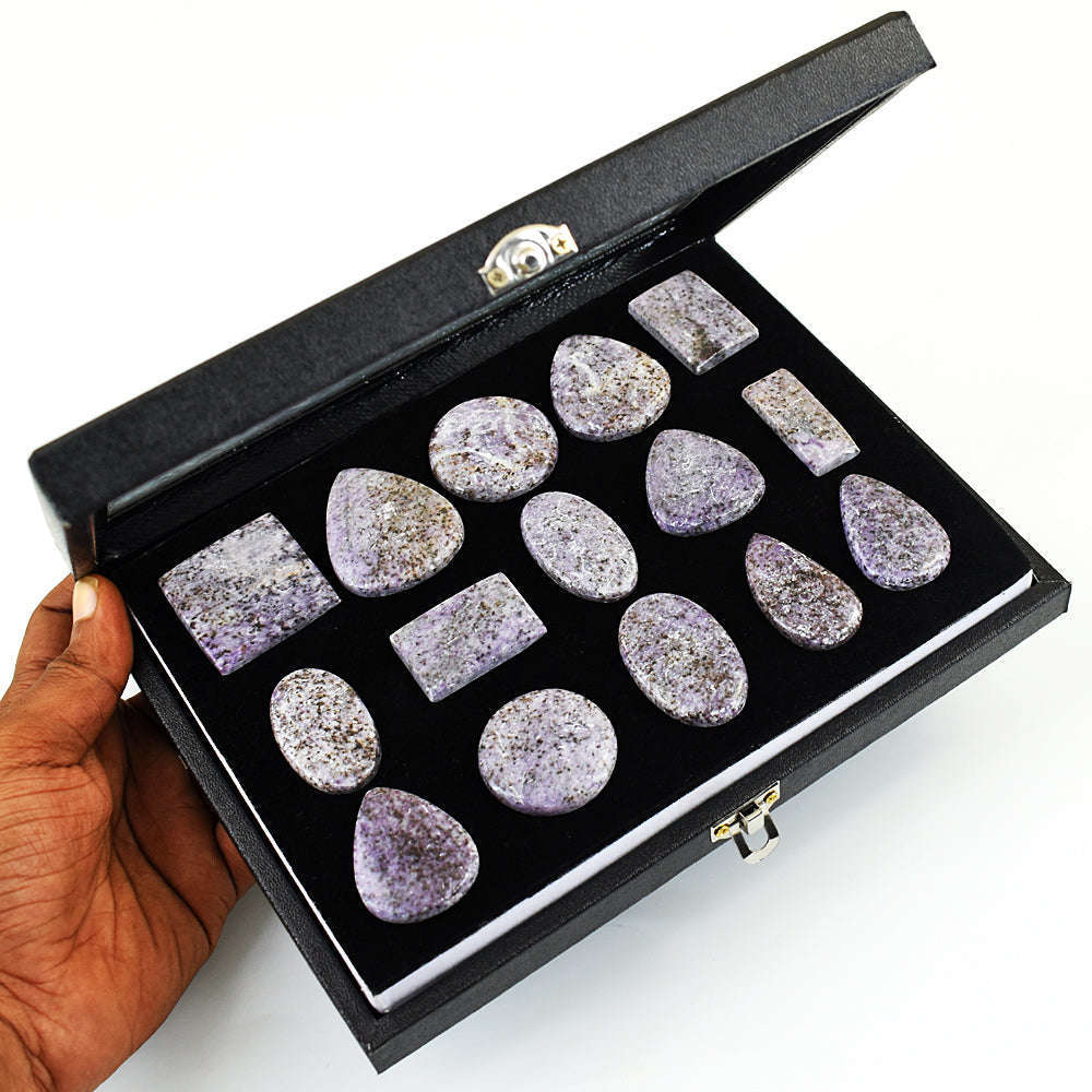 gemsmore:Natural Charoite Untreated Gemstone Cabochon Lot gemsmore:Natural Charoite Untreated Gemstone Cabochon Lot