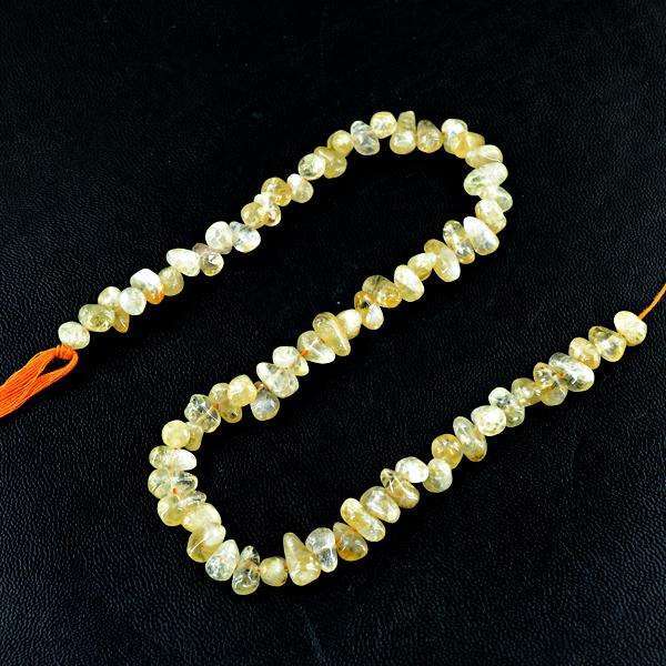 gemsmore:Natural Citrine Rain Drop Drilled Beads Strand