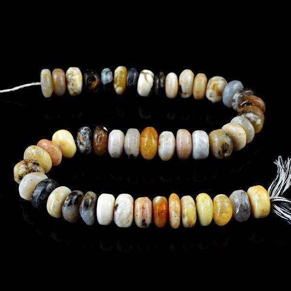 gemsmore:Natural Dendrite Opal Drilled Beads Strand - Round Shape