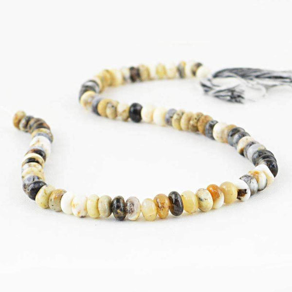 gemsmore:Natural Dendrite Opal Drilled Beads Strand - Round Shape