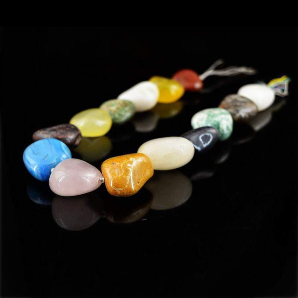 gemsmore:Natural Drilled Multicolor Multi Gemstone Beads Strand