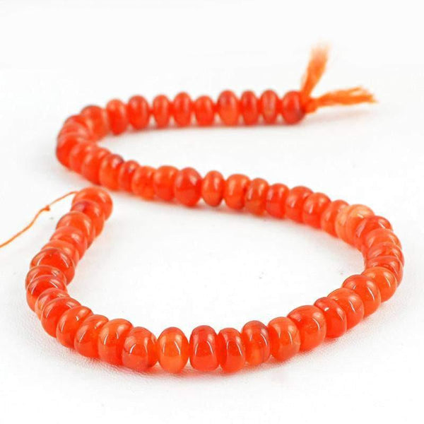 gemsmore:Natural Drilled Orange Carnelian Round Beads Strand