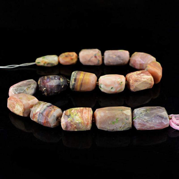 gemsmore:Natural Drilled Pink Australian Opal Beads Strand