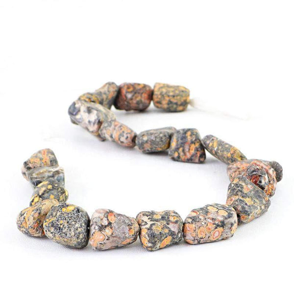 gemsmore:Natural Drilled Poppy Jasper Beads Strand