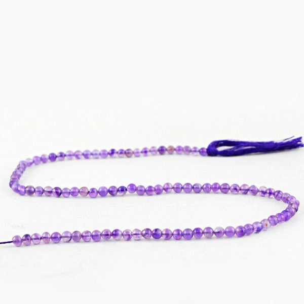gemsmore:Natural Drilled Purple Amethyst Round Beads Strand
