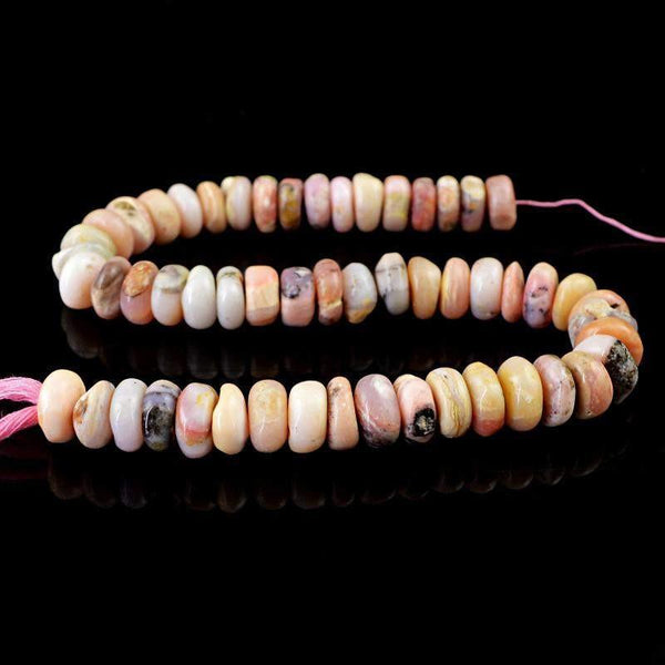 gemsmore:Natural Drilled Round Shape Pink Australian Opal Beads Strand