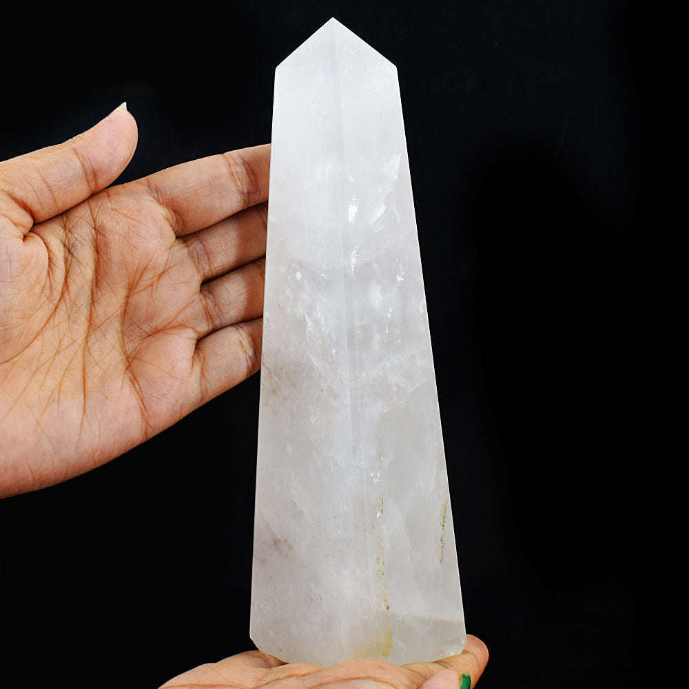 gemsmore:Natural Exclusive Pink Rose Quartz Carved Healing Crystal Tower gemsmore:Natural Exclusive Pink Rose Quartz Carved Healing Crystal Tower