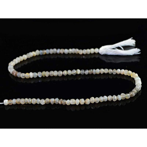 gemsmore:Natural Faceted Agate Round Shape Beads Strand