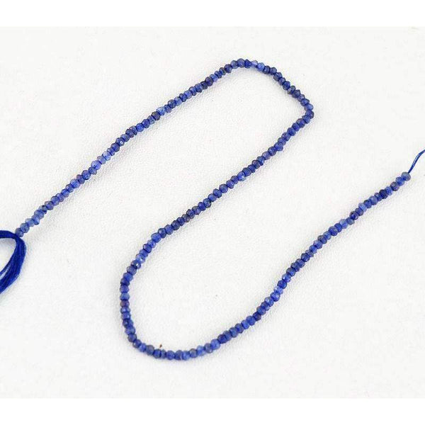 gemsmore:Natural Faceted Blue Tanzanite Beads Strand Round Shape Drilled