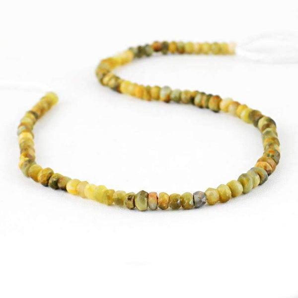 gemsmore:Natural Faceted Cats Eye Drilled Beads Strand