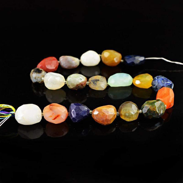 gemsmore:Natural Faceted Multicolor Multi Gemstone Beads Strand