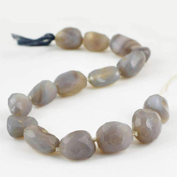 gemsmore:Natural Faceted Onyx Drilled Beads Strand