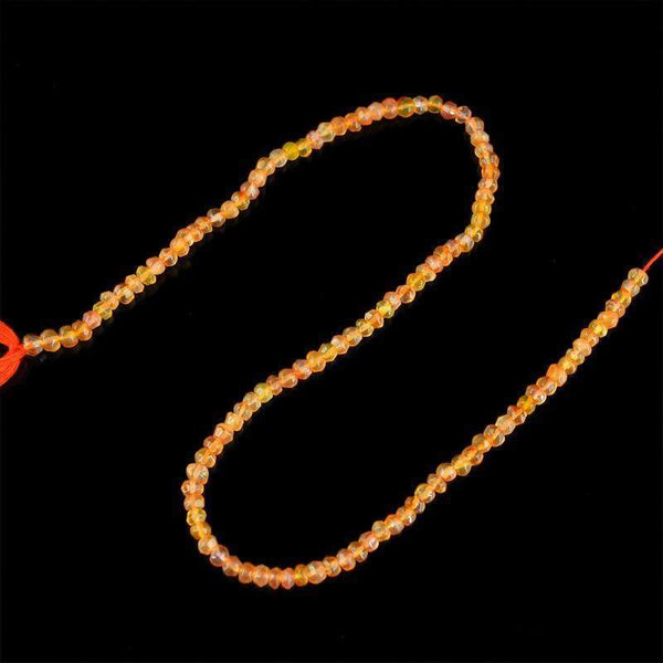 gemsmore:Natural Faceted Orange Carnelian Beads Strand Round Shape Drilled